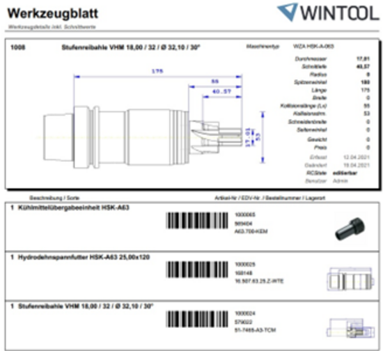 Digitale Werkzeugdaten mit Wintool Digitale Werkzeugdaten mit Wintool